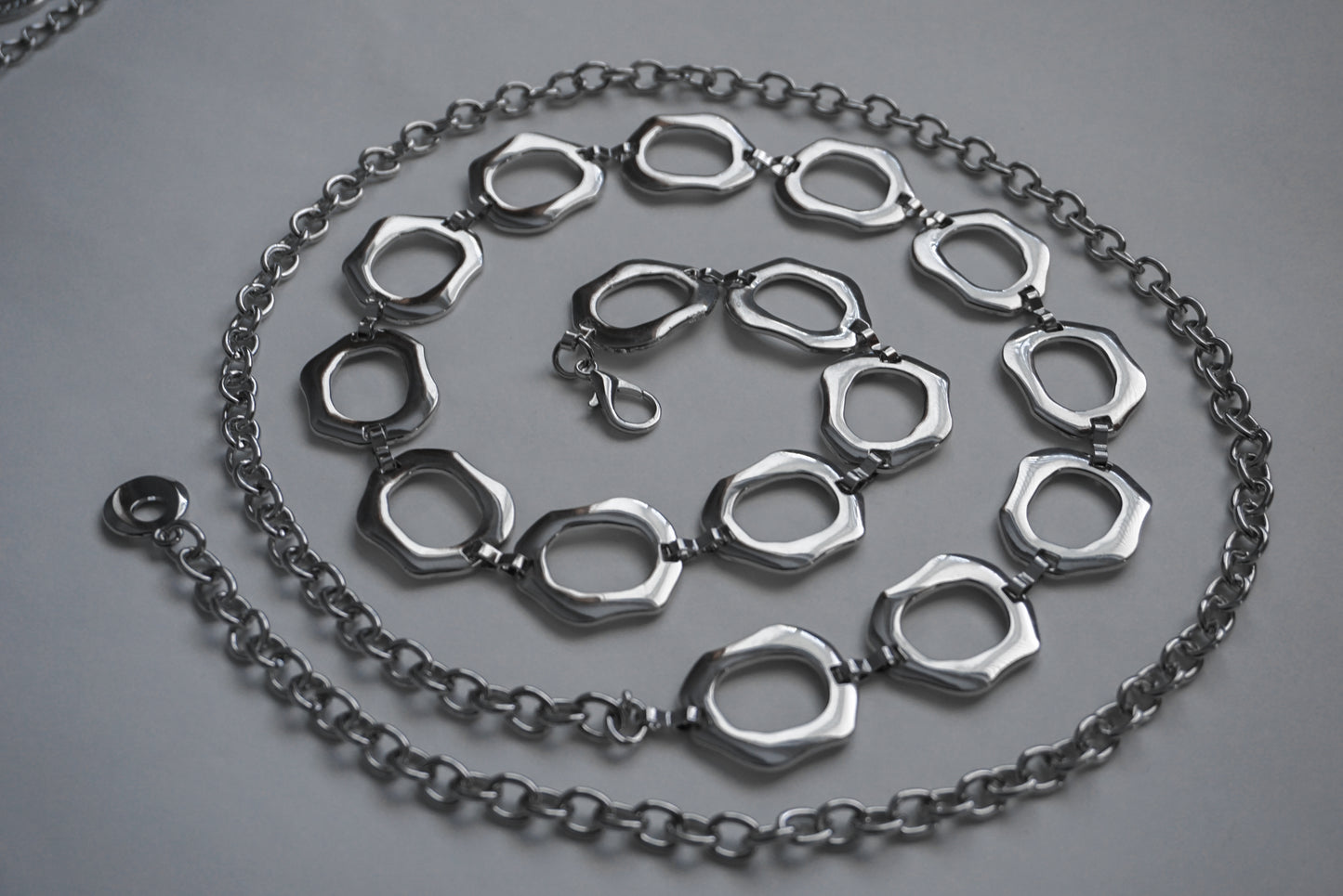 Hammered Oval Chain Belt