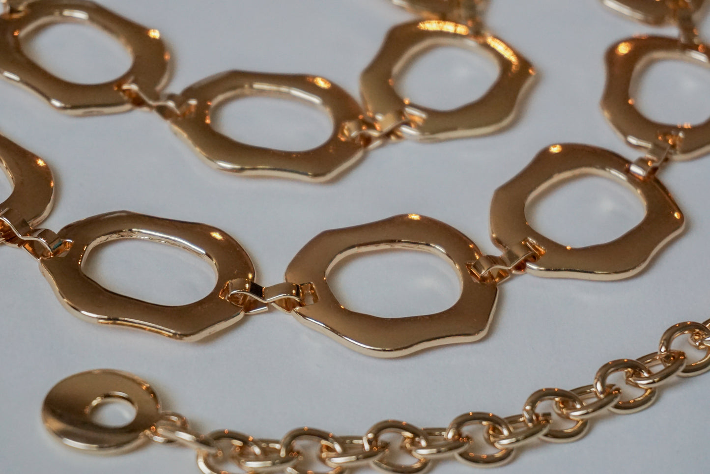 Hammered Oval Chain Belt