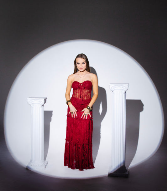 Scarlet Lace Maxi  Skirt