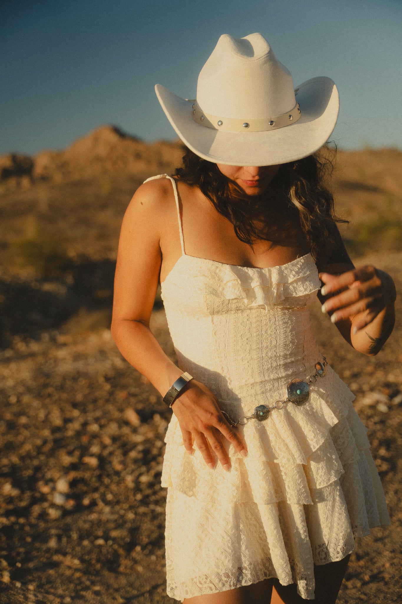 STUDDED BRIM COWBOY HAT