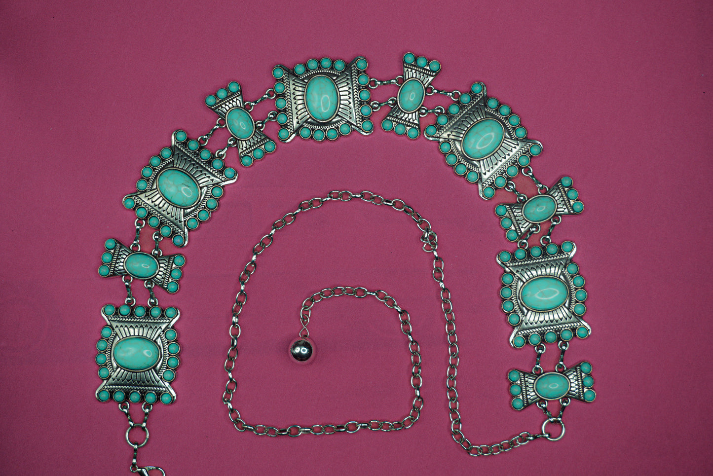 Chunky Turquoise Chain Belt