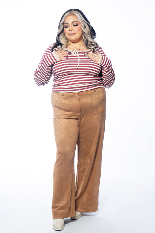 Suede Wide Leg Pant