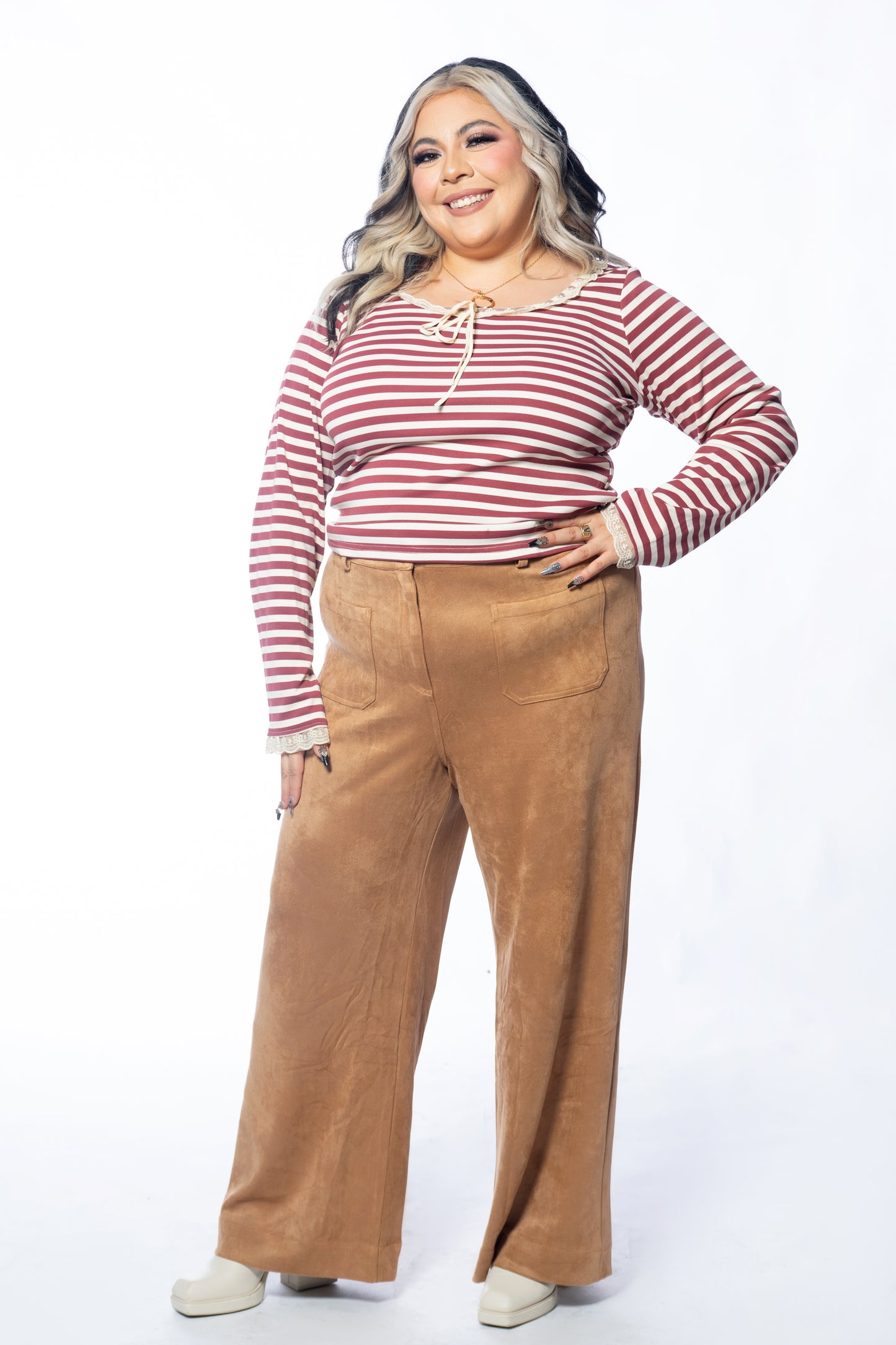 Suede Wide Leg Pant