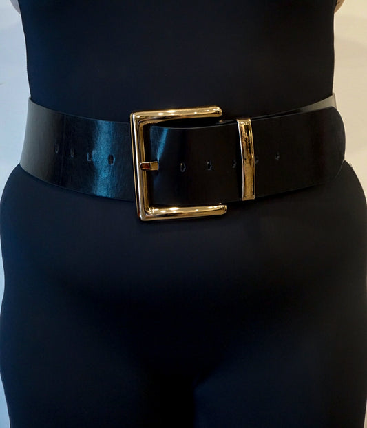 Oversized Metal Buckle Waist Belt- Plus