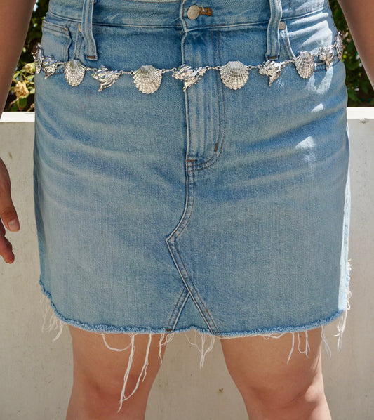 Silver Shell Chain Belt