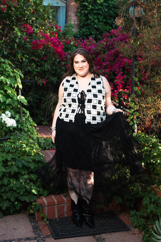 MIDNIGHT JARDIN SKIRT