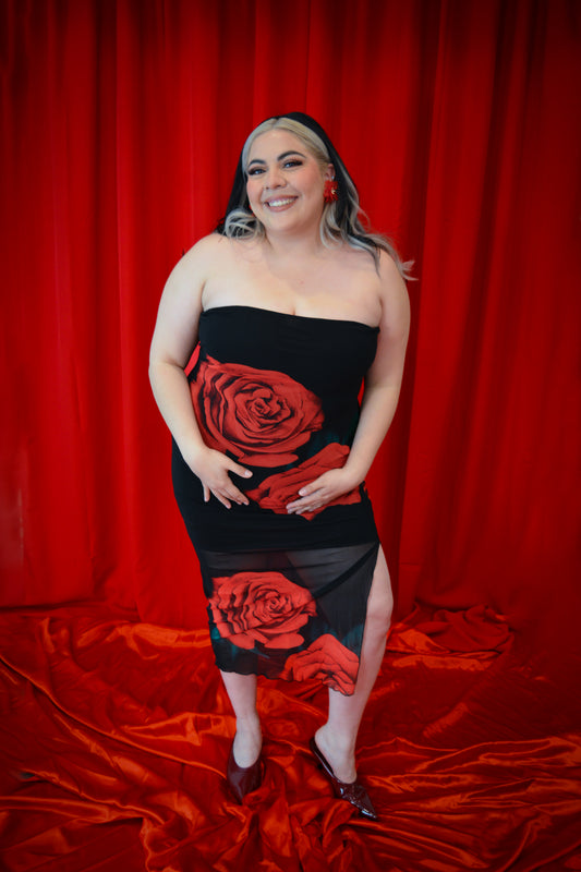 WISH U ROSES TUBE DRESS