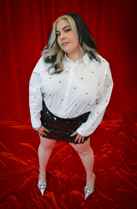 HEART U BUTTON UP